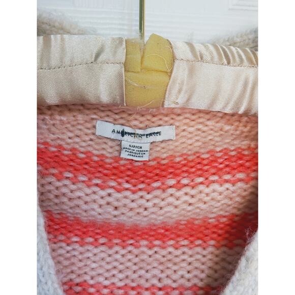 American Eagle Colorblock Button-Up Striped Cardigan Sweater Small Artsy Preppy - Picture 8 of 10